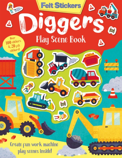 Felt Stickers Diggers Play Scene Book-9781789585162