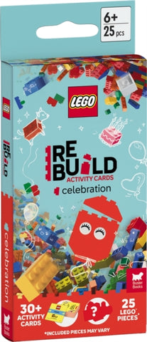 LEGO®  Books: ReBuild Activity Cards: Celebration (with over 30 activity cards and 25 LEGO elements)-9781837250615
