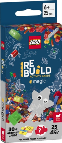 LEGO® Books: ReBuild Activity Cards: Magic (with over 30 activity cards and 25 LEGO elements)-9781837250639