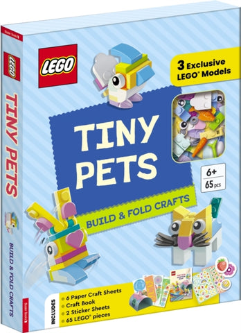 LEGO®  Books. Tiny Pets: Build and Fold Crafts (with 3 exclusive models, 65 pieces, craft book, craft sheets and stickers)-9781837250868