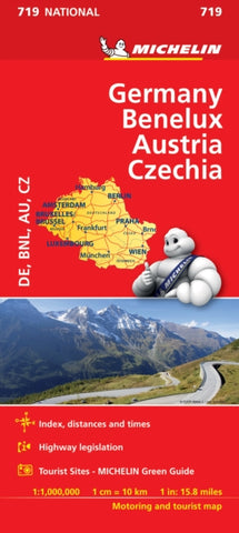 Germany, Benelux, Austria, Czech Republic National Map 719-9782067219854