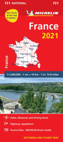 France 2021 - Michelin National Map 721 : Maps-9782067249387