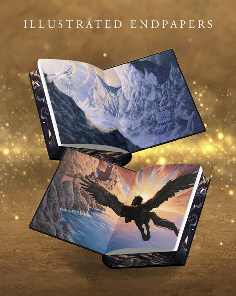 Kissed by the Gods - INDIE EXCLUSIVE EDITION featuring stunning character art hardcover illustration, illustrated endpapers and sprayed edge
