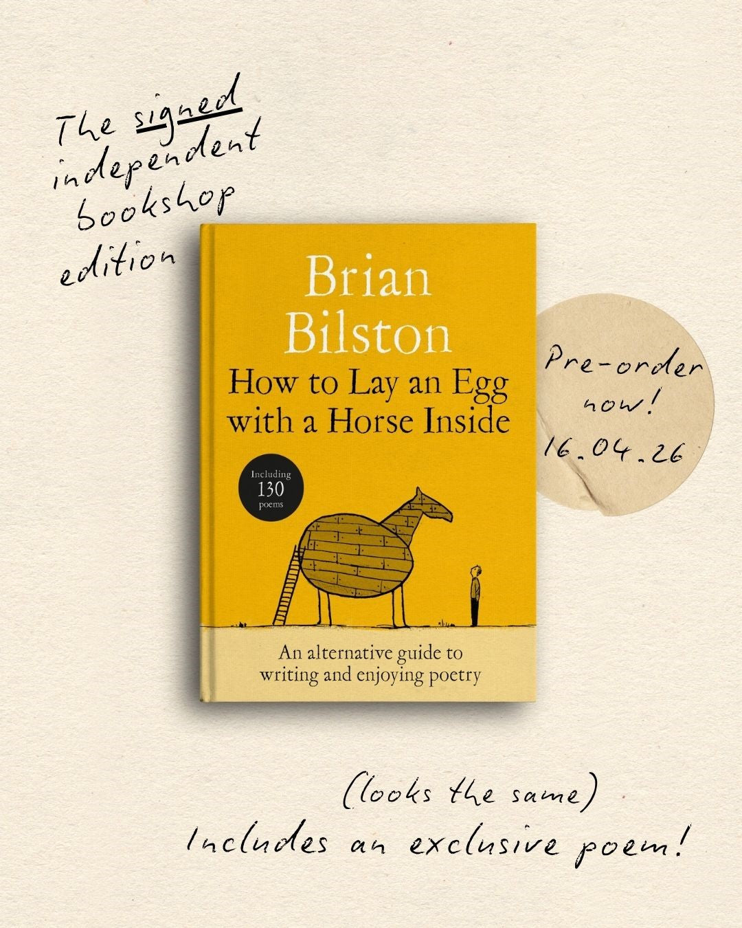 SIGNED INDIE EXCLUSIVE - How to Lay an Egg with a Horse Inside : An Alternative Guide to Writing and Enjoying Poetry - PRE-ORDER FOR 16/04/26