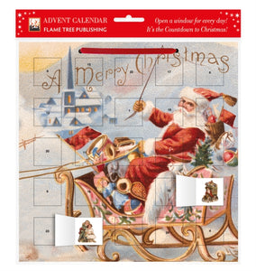 Santa's Sleigh advent calendar (with stickers)-9781847867865
