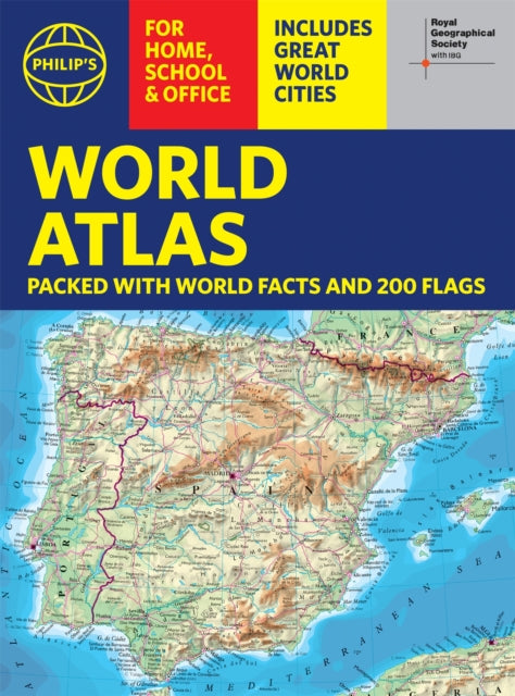 Philip's World Atlas (A4) : with Global Cities, Facts and Flags-9781849075916